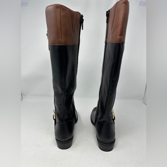 Karen Scott Deliee 2 Round Toe Knee High Riding Boots Black Cognac Women 6 M NIB - Picture 3 of 7